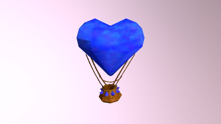 Low Poly Hot Air Balloon 3D Model