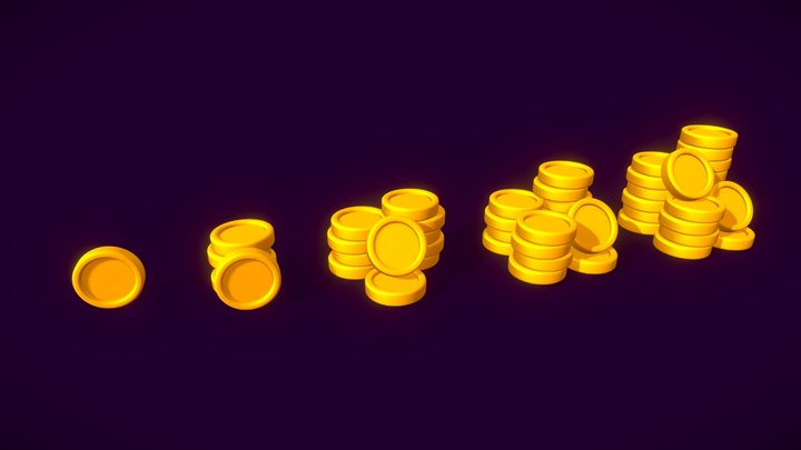 Gold Coin Pack 3D Model
