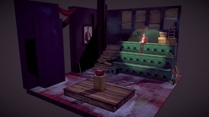 Soap Opera isometric room 3D Model