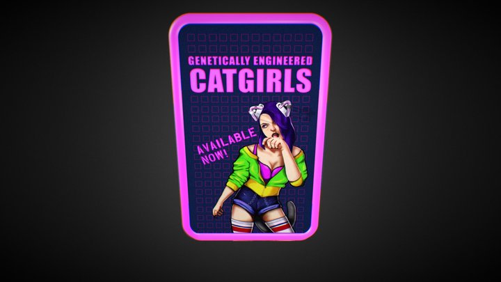Genetically Engineered Catgirls Ad 3D Model