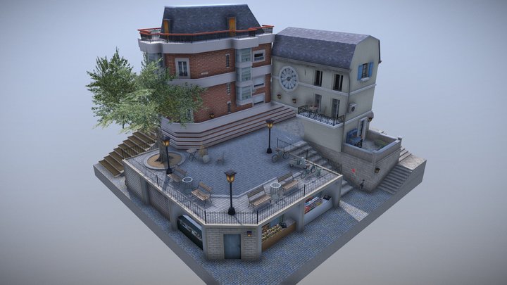 RE:Montmartre Cityscene 3D Model