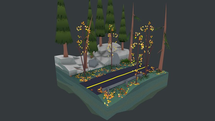 Forest Road 3D Model