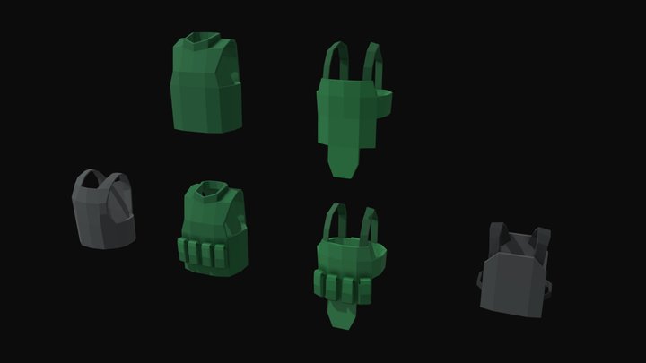 Armoured Vests 2 Low Poly Pack 3D Model