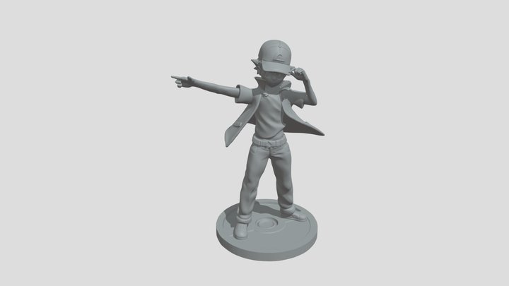 Ash Ketchum pokemon 3d print model 3D Model