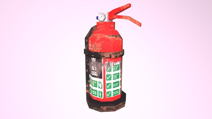 Dirty Fire Extinguisher (Low Poly) 3D Model