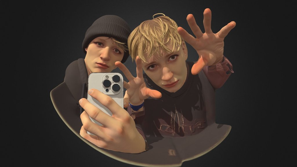 Blonde Boys Mirror Pose