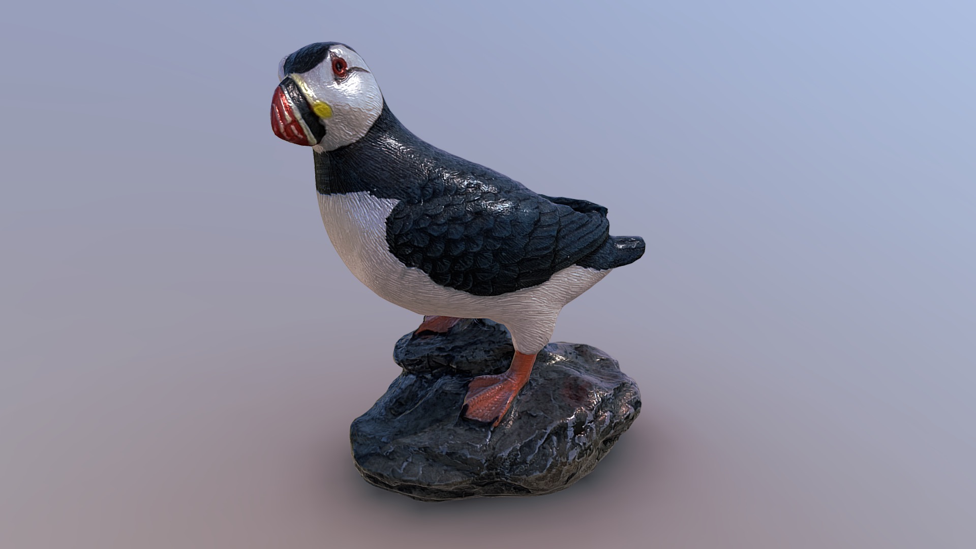 3D model Model Puffin - This is a 3D model of the Model Puffin. The 3D model is about a bird standing on a rock.