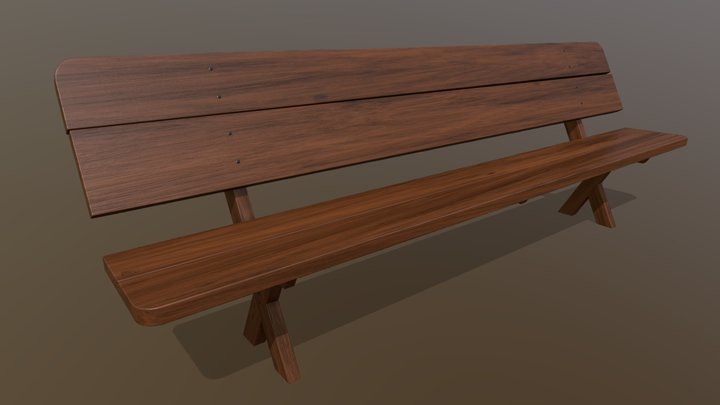 Wooden bench 3D Model