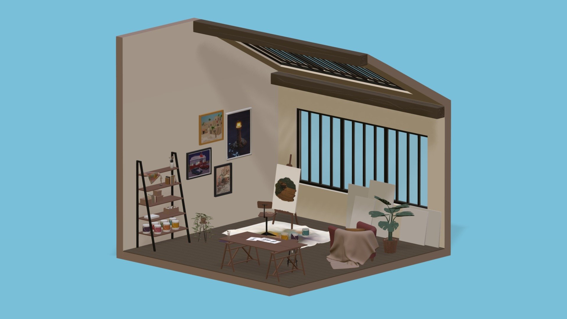 Artist's Studio - Buy Royalty Free 3D Model By ApprenticeRaccoon ...