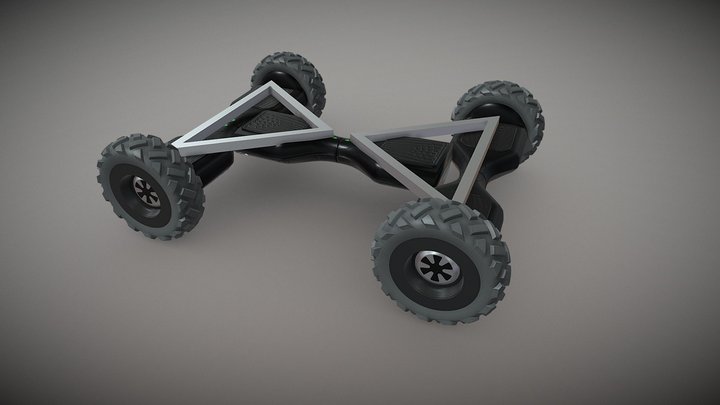 4x4 rotating hoverboard UGV 3D Model