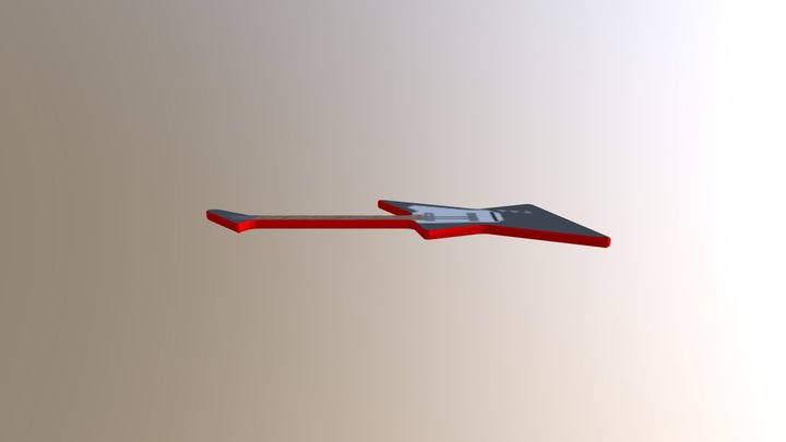 Pixel-Textured Electric Guitar 3D Model