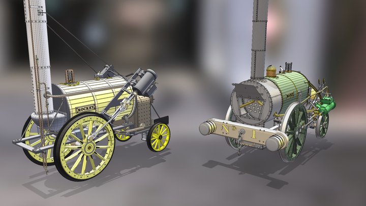 Stephensons Rockets 1829 and 1835 3D Model