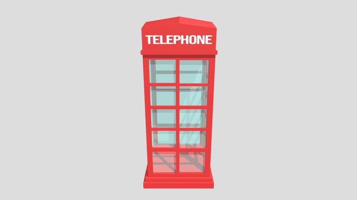 Low-Poly Telephone Booth | Game Asset 3D Model