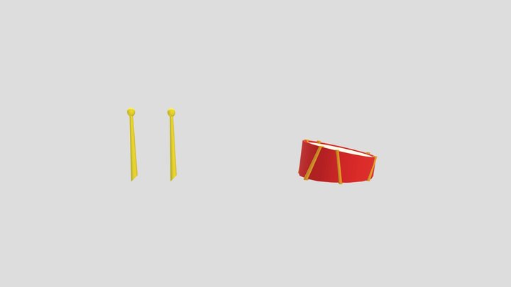 Drums and Drumsticks (RIGGED) - Talking Pocoyo