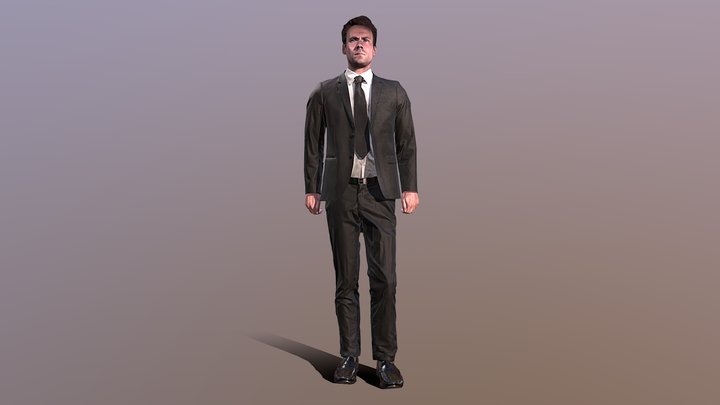 Black suit full body scan 3D Model