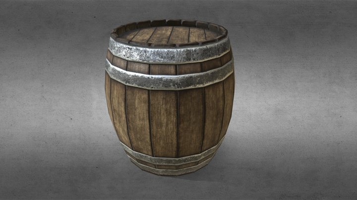 Wooden Barrel 3D Model