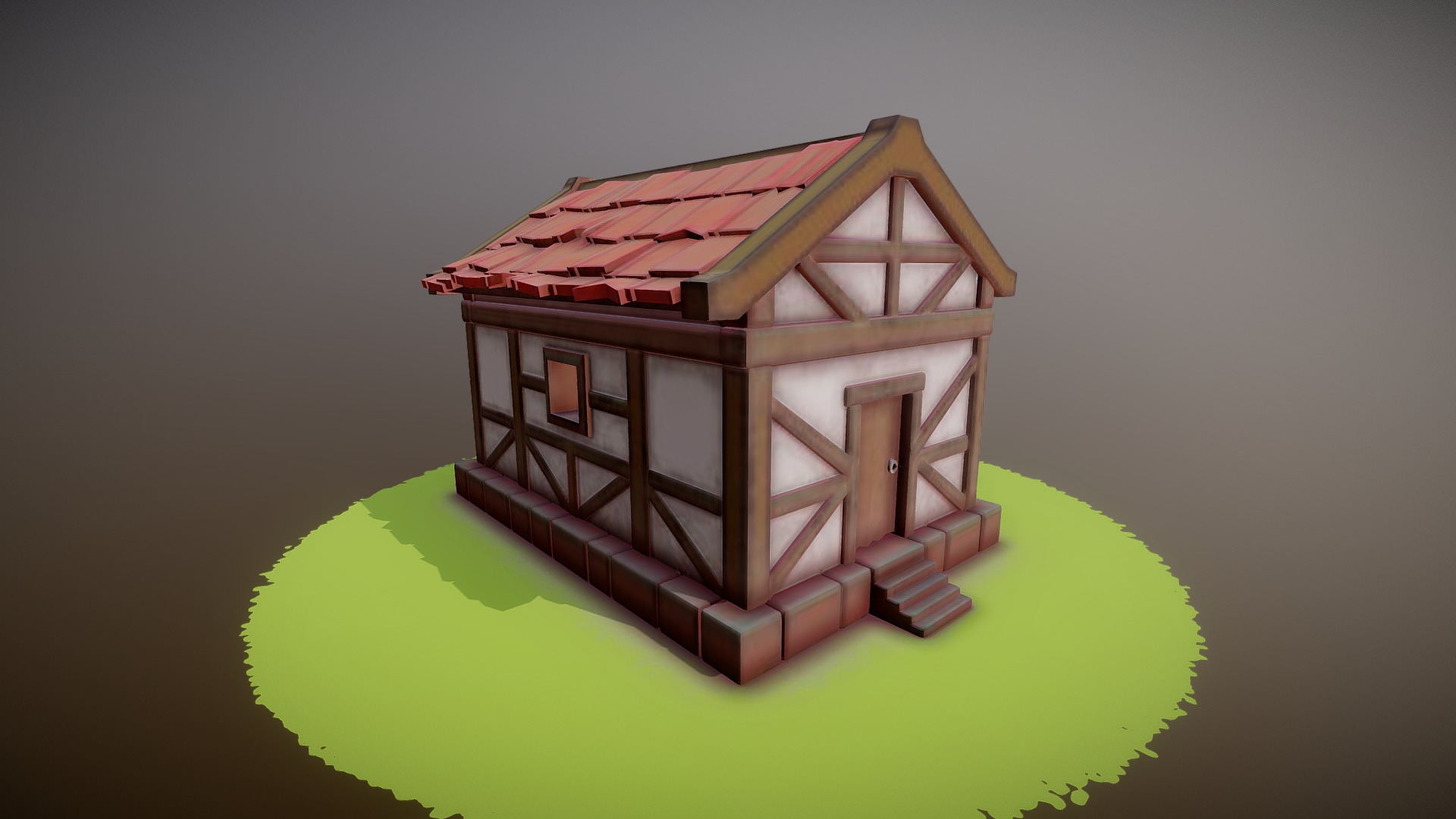 3D model Stylized Medieval Cottage - This is a 3D model of the Stylized Medieval Cottage. The 3D model is about a model of a house.