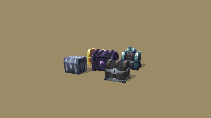 Chests set 3D Model