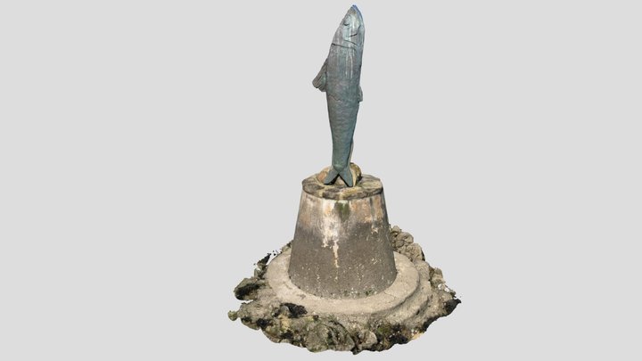Statue femme sardine - Ile Tristan - Douarnenez 3D Model