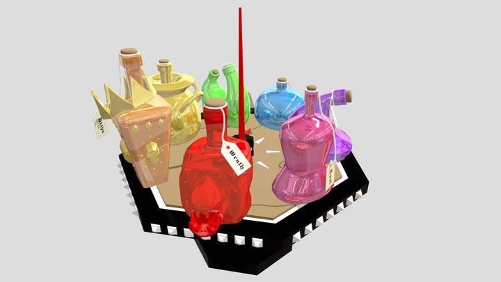 7 deadly drinks 3D Model