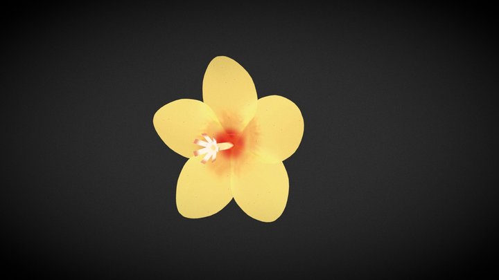 Lowpoly Hibiscus flower – Kostenloses 3D-Modell STL