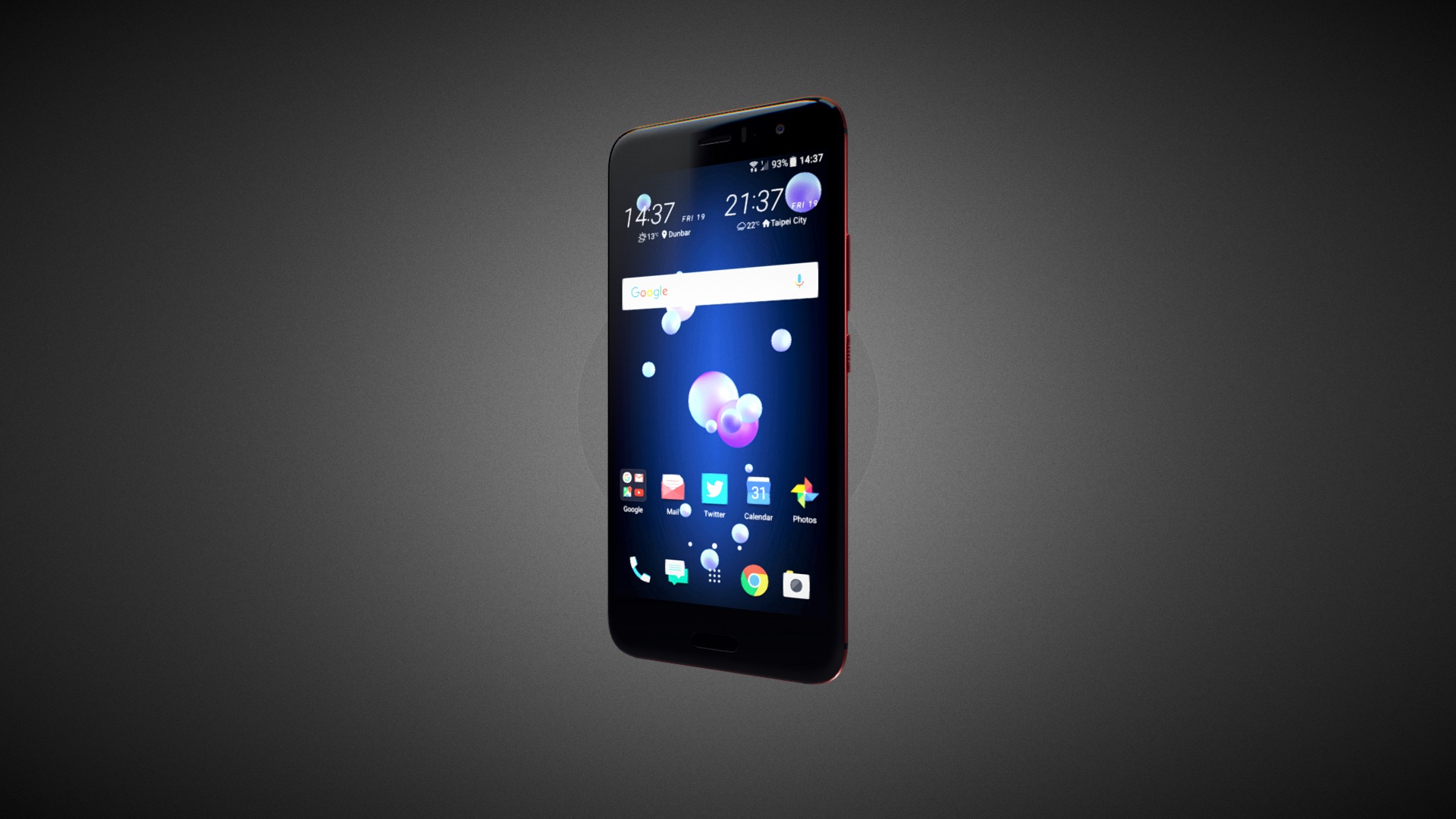 3D model HTC U11 for Element 3D - This is a 3D model of the HTC U11 for Element 3D. The 3D model is about a black rectangular device with a screen.