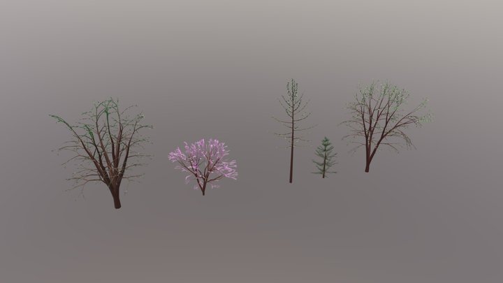 Free Rigged Trees for Blender 3D Model