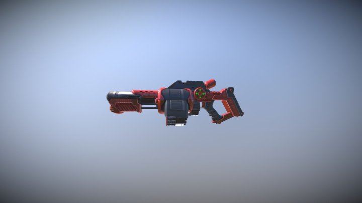 Toy Mashine Gun Low Poly 3D Model