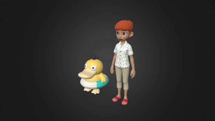 Haru & Psyduck - Pokemon Concierge - 3d Print 3D Model