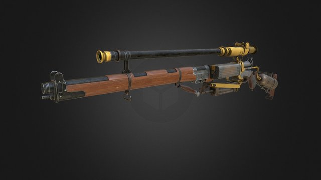 Steampunk rifle 3D Model