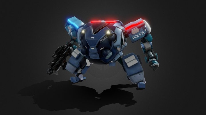 XEM-2r1 Police Mech Suit 3D Model