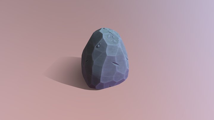 Low poly Hard Edge Rock 3D Model