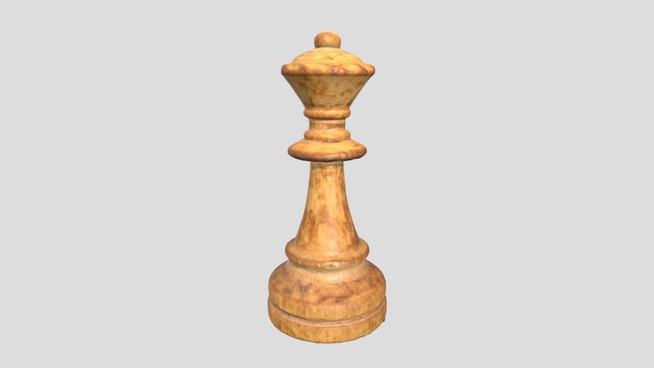 White Queen chess piece 3D Model