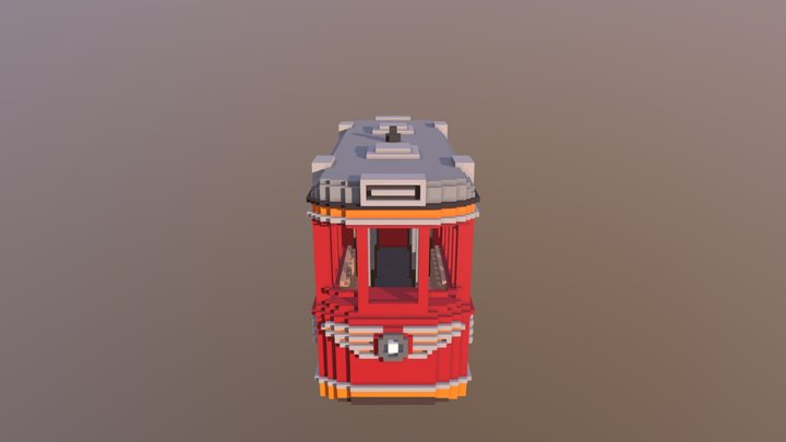 Disneyland California Red Cart Trolley 3D Model