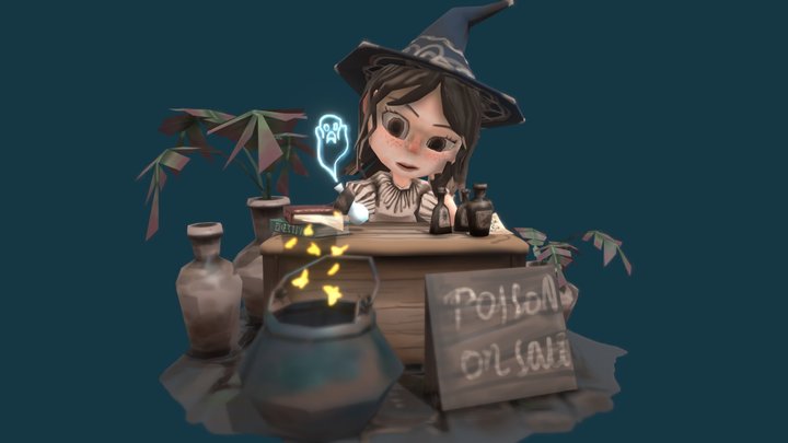 little witch's potion store 3D Model