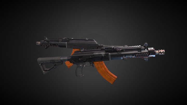 Custom AK MB47 rifle 3D Model