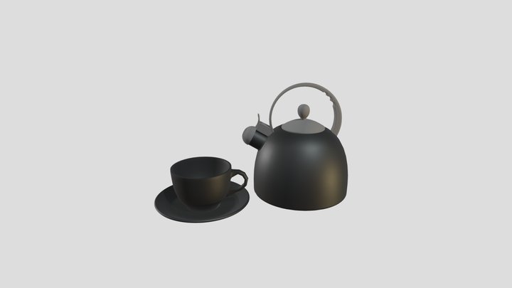 Cup And Jug 3D Model