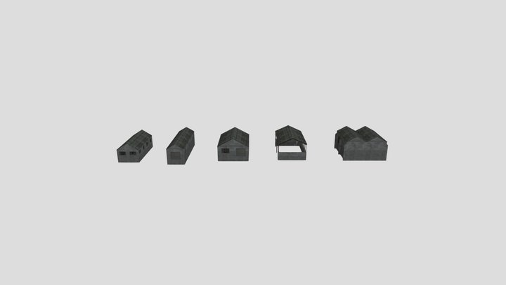 Factory Medium Buildings 3D Model
