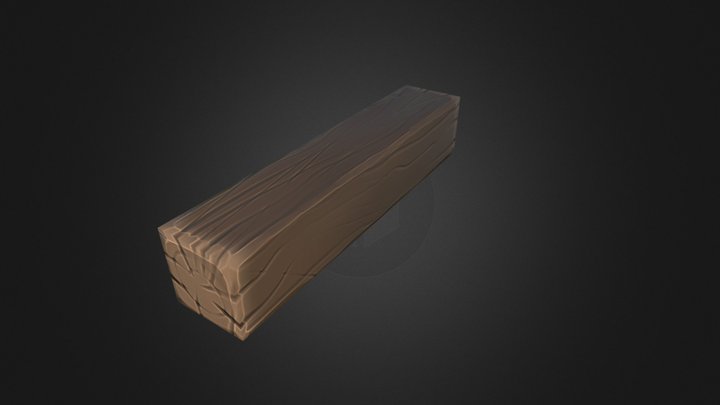 Stylized wooden beam 3D Model