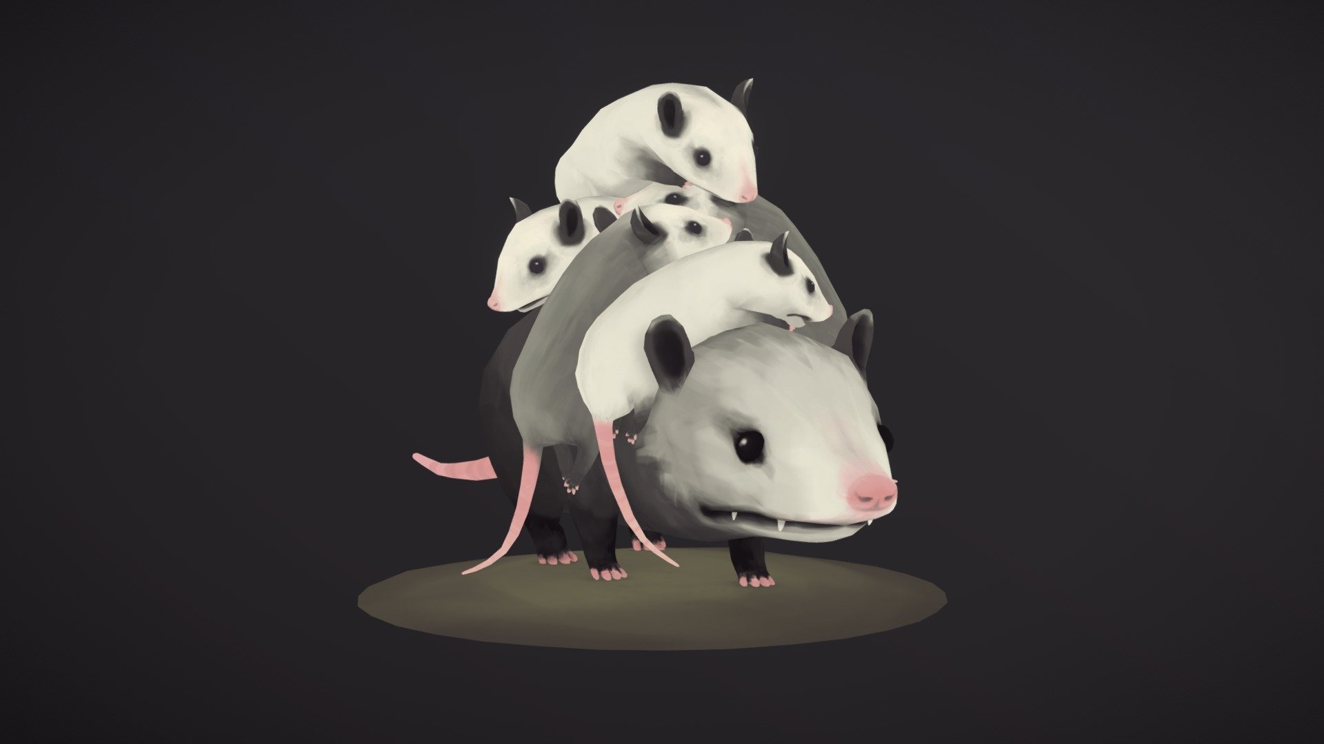 Opossum Mom — Sketchfab embed 3D viewer