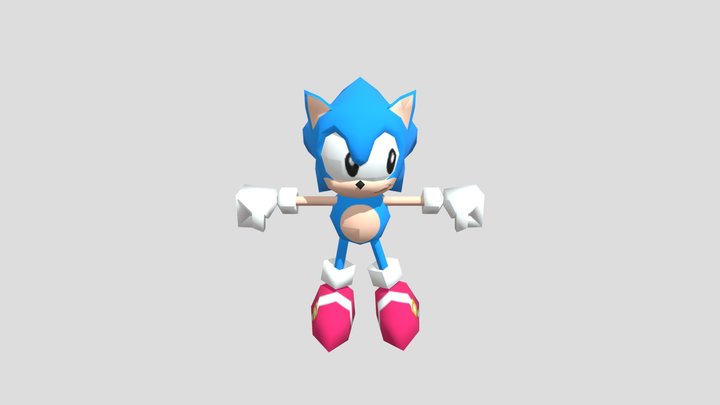 Sonic (Classic, Low- Poly) 3D Model