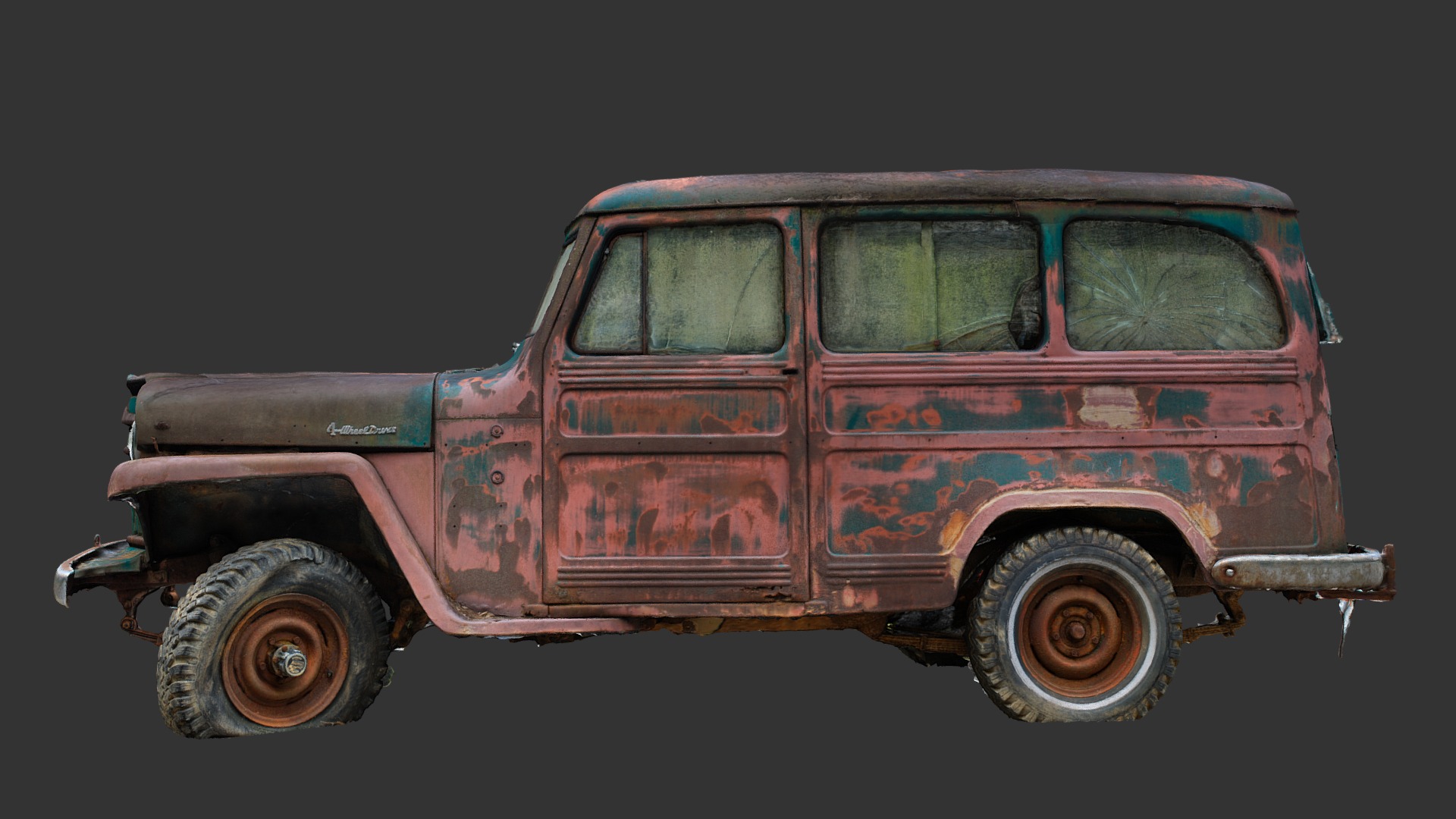 3D model Jeep 1 (Raw 3D Scan) - This is a 3D model of the Jeep 1 (Raw 3D Scan). The 3D model is about a toy car on a white background.