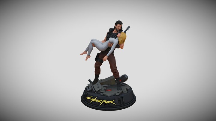 Cyberpunk Action   Character Rescue Statue