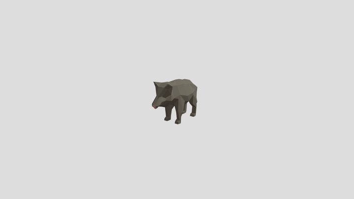 low-poly model of a Hog from the "Taiga" set 3D Model