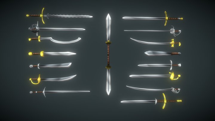 Sword weapons armory pack 3D Model