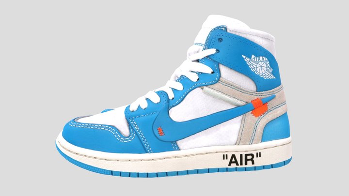 AIR JORDAN 1 OFF WHITE UNC 3D Model