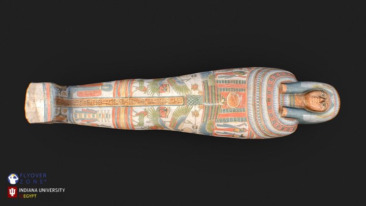 3D rendering of Mummy and Coffin of Meresamun