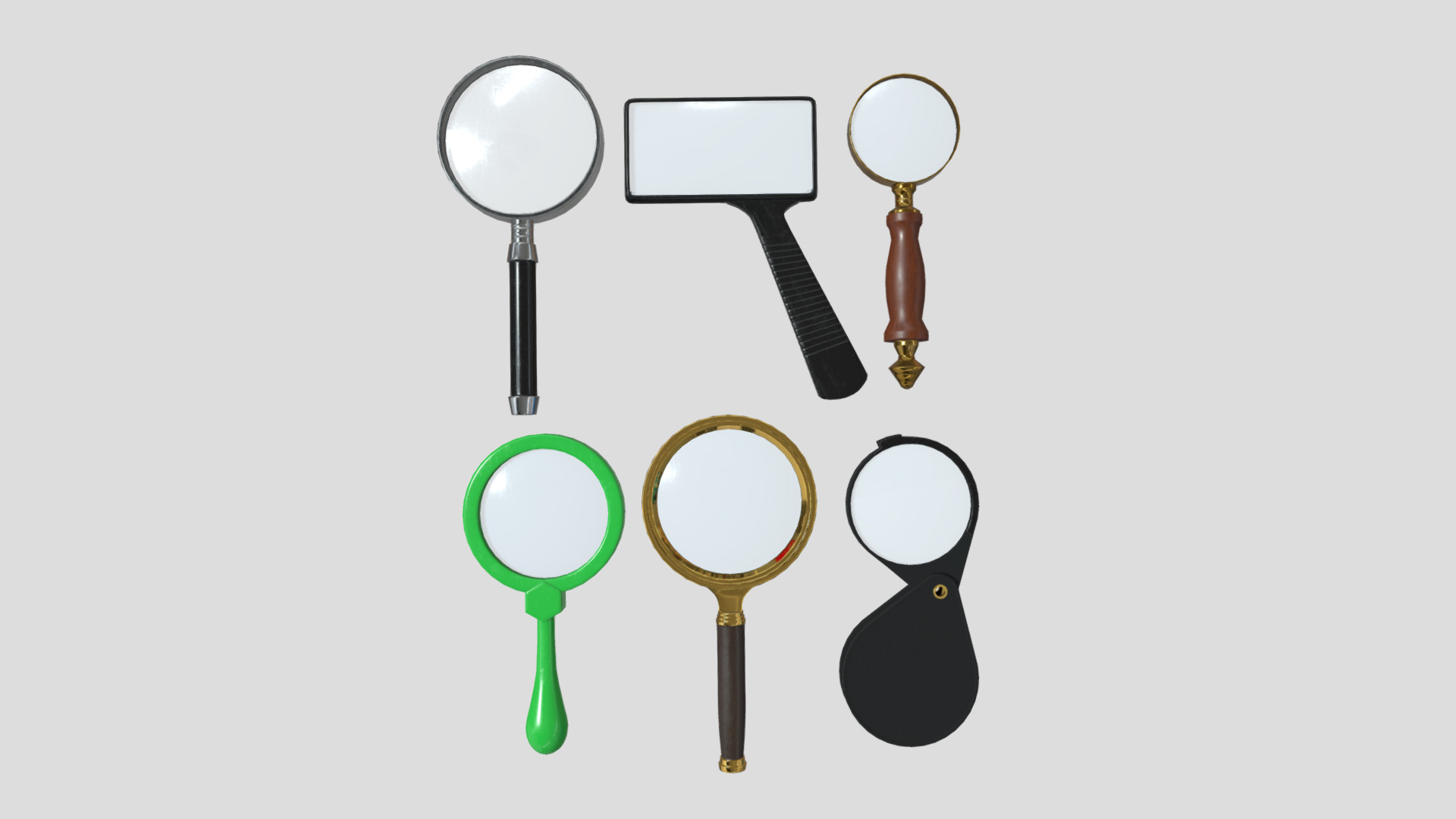 3D model Magnifying Glass Pack - This is a 3D model of the Magnifying Glass Pack. The 3D model is about circle.