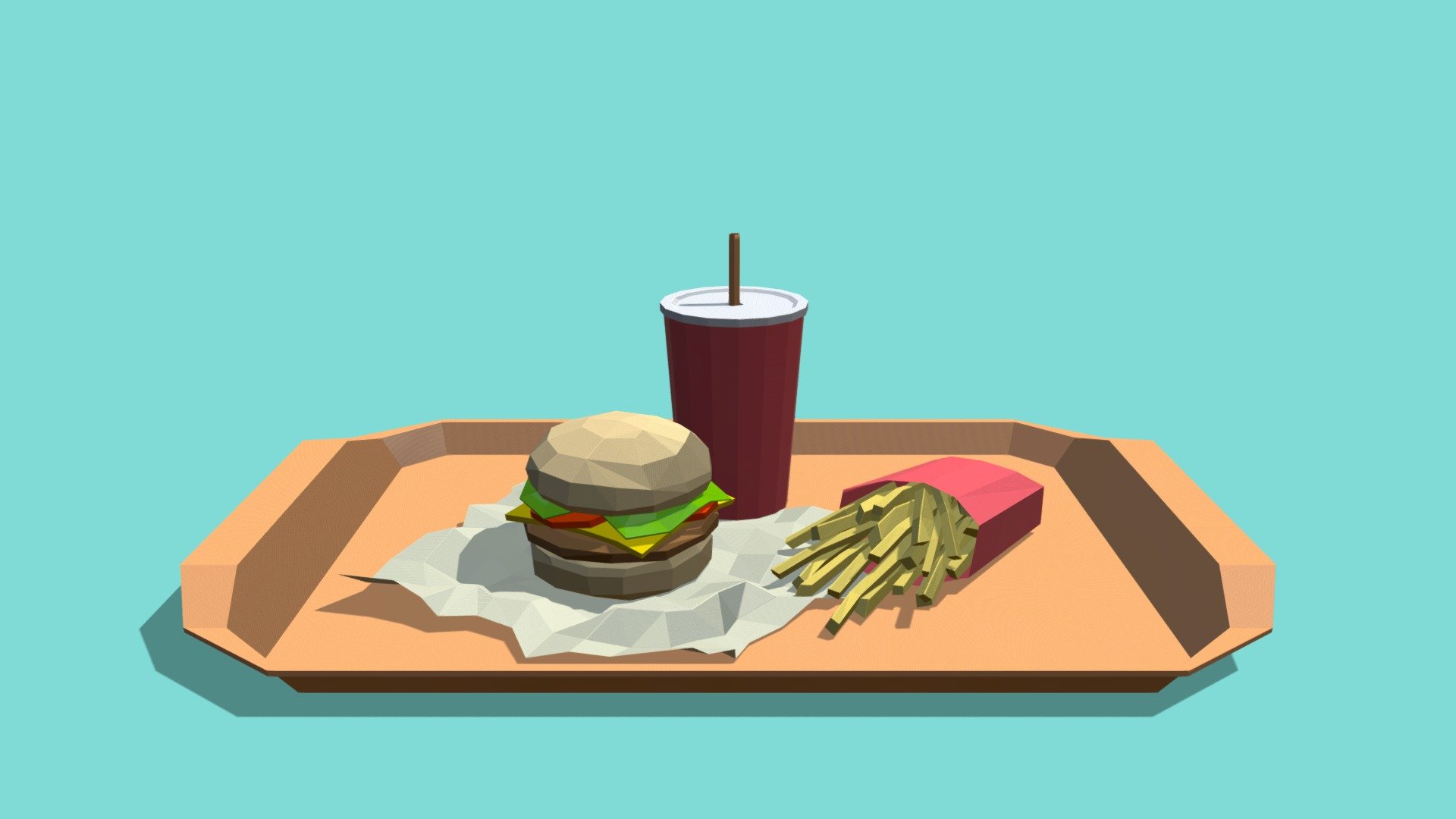 Low-Poly Fast Food - 3D model by danieldouch [88592d9] - Sketchfab