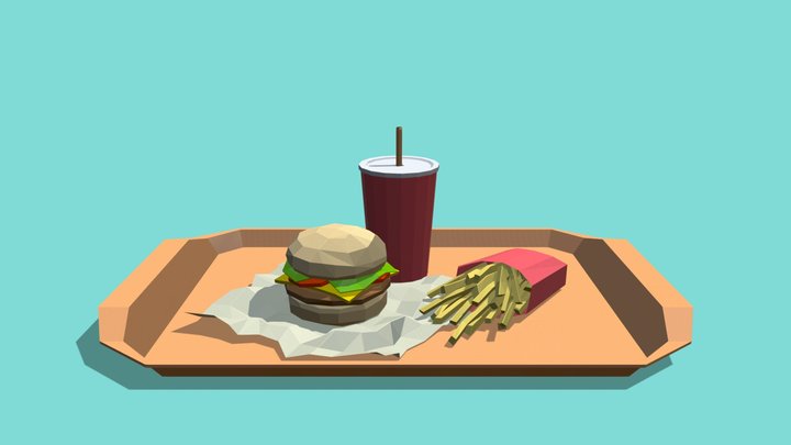Low-Poly Fast Food 3D Model